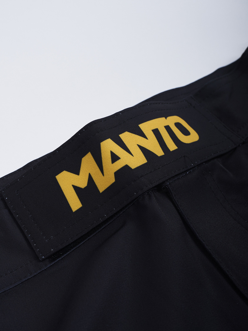 MANTO stripe 2 FIGHT SHORTS-black